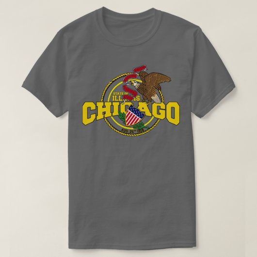 T-shirt Chicago State of Illinois cadeauUSA (Design devant)