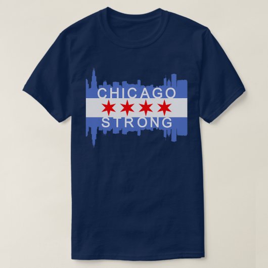 T-shirt Chicago Strong Chitown City Skyline Indicateur TSh (Design devant)
