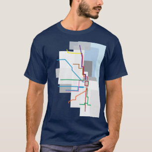 T-shirt Chicago Transit Map Lake Graphic