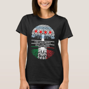 T-shirt Chicagoan Cultivé Italien Roots Chicago Drapeau It