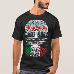 T-shirt Chicagoan Cultivé Italien Roots Chicago Drapeau It
