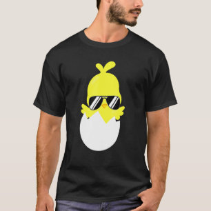 T-shirt Chick Avec Lunettes De Soleil Ferme Animal Poulet 