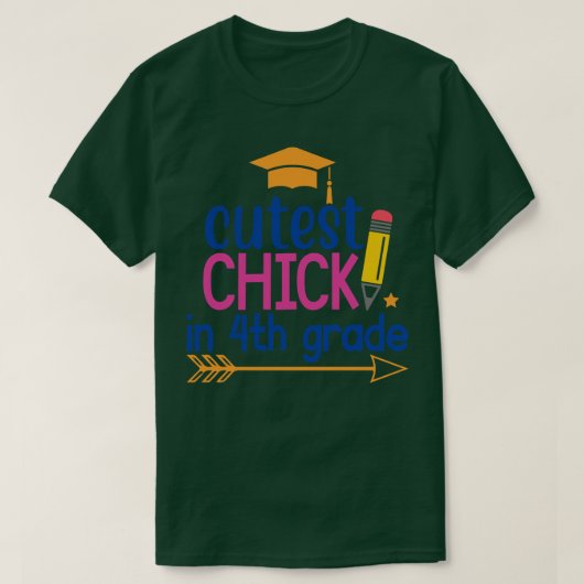 T-shirt Chick coupé en 4e année (Design devant)