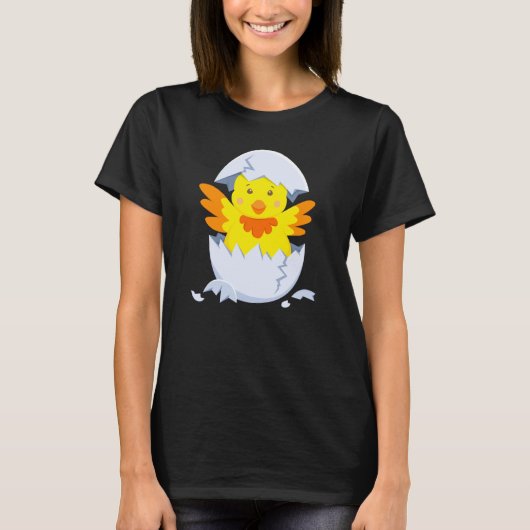 T-shirt Chick hatches out of egg chicken chick with egg sh (Devant)