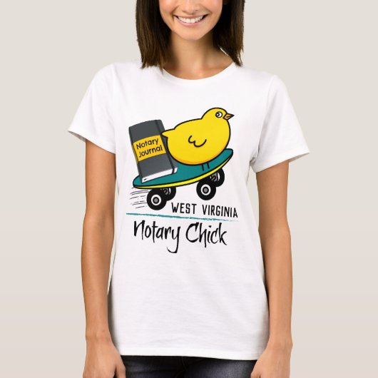 T-shirt Chick Notaire Mobile sur skateboard Virginie-Occid (Devant)
