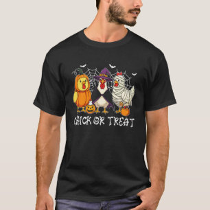 T-shirt Chick Or Treat Drôle d'Halloween Citrouille Fantôm