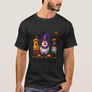 T-shirt Chick Or Treat Sorcière d'Halloween Poulet effraya