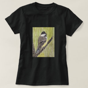 T-shirt Chickadee Bird - peinture acrylique. T-