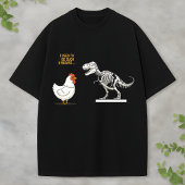T-shirt Chicken and T-Rex Skeleton Cartoon tee
