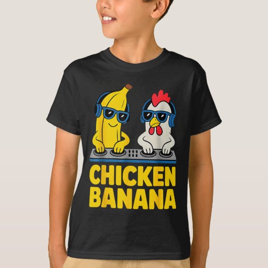 T-shirt Chicken Banana Dj  (Devant)