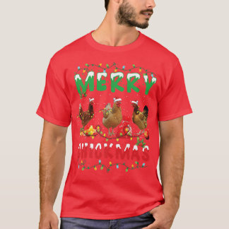 T-shirt Chicken Christmas Fairy Lights Merry Xmas Chicken