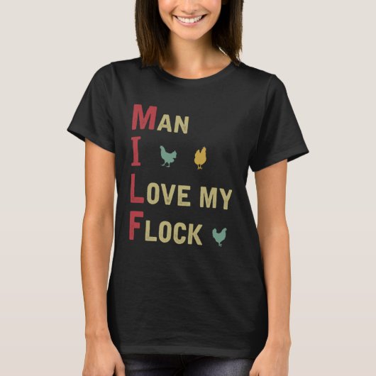 T-shirt Chicken Farmer Man I Love my Flock Chicken (Devant)