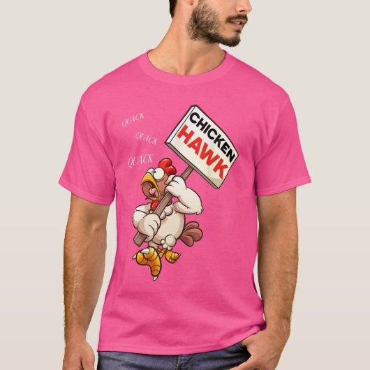 T-shirt Chicken Hawk Funny Cartoon Design for Humor Lovers (Devant)