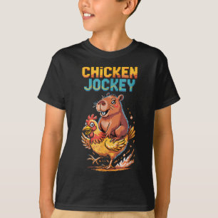 T-shirt Chicken Jockey Capybara Amateurs Pixel Art Gamer A