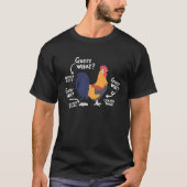 T-shirt Chicken Joke Guess Why Farm (Devant)