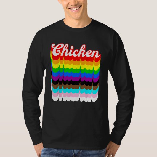 T-shirt Chicken LGBTQ pride rainbow (Devant)