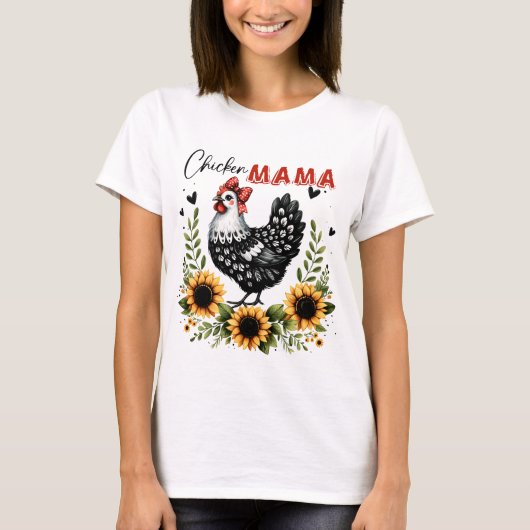 T-shirt Chicken Mama Retro Chicken Farmer (Devant)