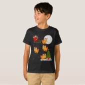 T-shirt Chicken Santa Sleigh Flying Funny Magical Christma (Devant entier)