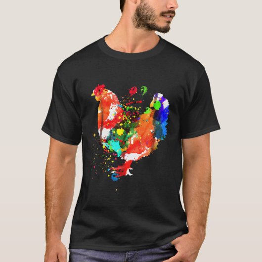 T-shirt Chicken Splash Love Rooster Tee (Devant)