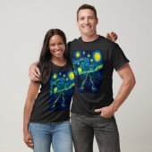 T-shirt Chicken Starry Funny Night Van Gogh Farm Lover Gir (Unisexe)