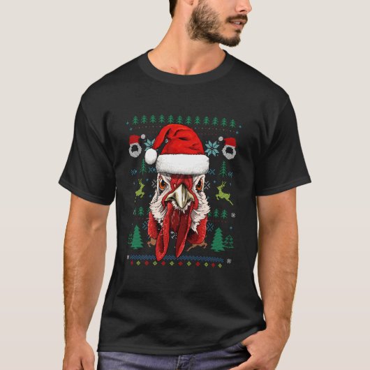 T-shirt Chicken Ugly Santa (Devant)