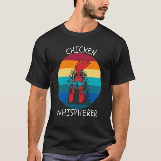 T-shirt Chicken Whisperer with Retro Sunset Backyard Chick (Devant)