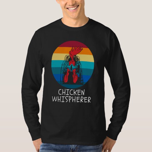 T-shirt Chicken Whisperer with Retro Sunset Backyard Chick (Devant)