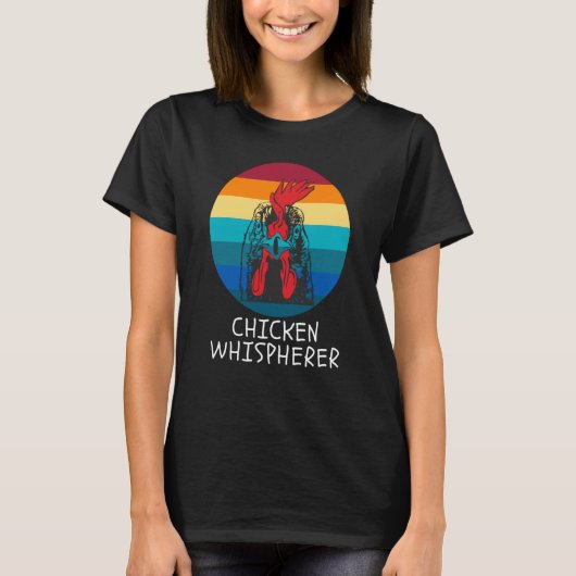 T-shirt Chicken Whisperer with Retro Sunset Backyard Chick (Devant)