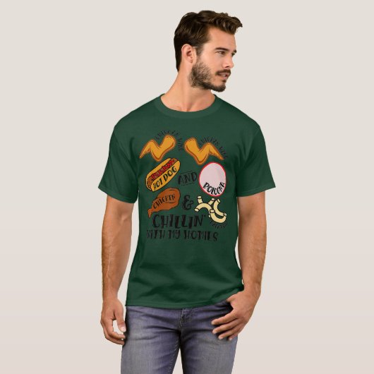 T-shirt Chicken Wing Chicken Wing Hot Chien Bologne Virale (Devant entier)