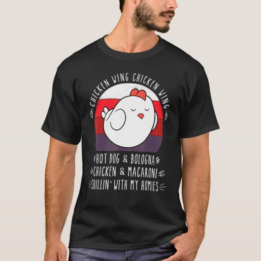 T-shirt Chicken Wing Chicken Wing Hot Dog Bologna Virale D (Devant)