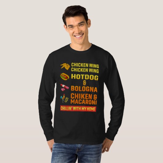 T-shirt Chicken Wing Chicken Wing Hot Dog Et Bologne (Devant entier)