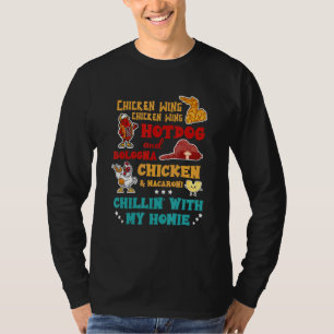 T-shirt Chicken Wing Hot Dog Et Bologne Chicken & Macaron