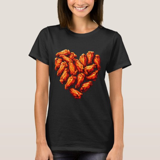 T-shirt Chicken Wings Are My Valentine Heart Funny Valenti (Devant)
