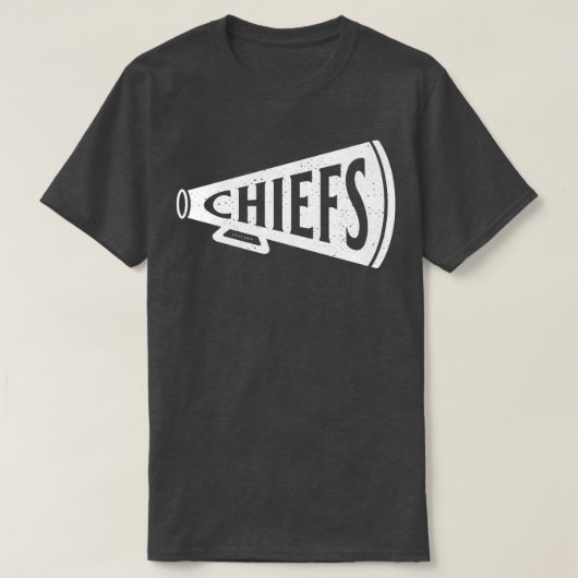 T-shirt Chiefs blancs de la ville de Kansas Megaphone vint (Design devant)