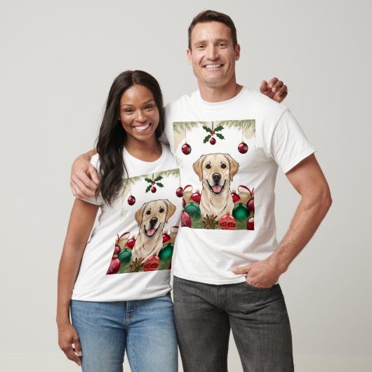 T-shirt Chien 3D en Noël (Unisexe)