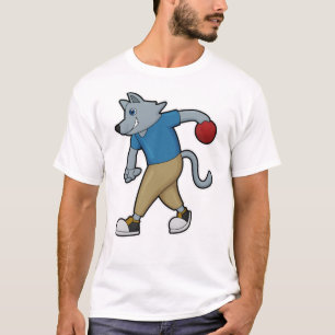 T-shirt Chien à Bowling avec Bowling balle