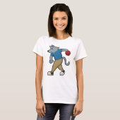 T-shirt Chien à Bowling avec Bowling balle (Devant entier)