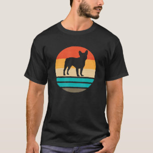 T-shirt Chien à Chien à Chien à Coucher de Soleil Français