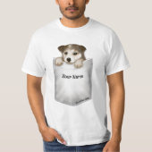 T-shirt Chien à chiot de poche (Devant)
