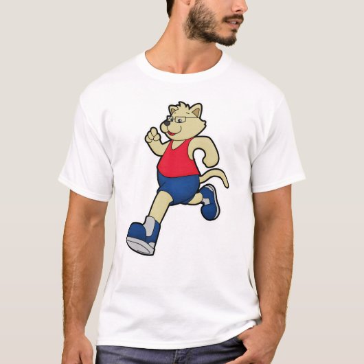 T-shirt Chien à courir avec lunettes (Devant)