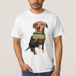 T-shirt chien à double exposition