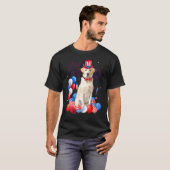 T-shirt Chien à drapeau américain du Labrador 4 juillet Ba (Devant entier)