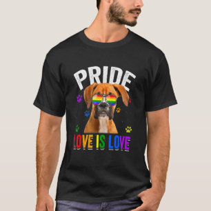 T-shirt Chien à drapeau arc-en-ciel Lgbt Gay pride Boxer