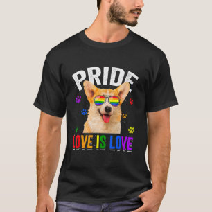 T-shirt Chien à drapeau arc-en-ciel Lgbt Gay pride Corgi