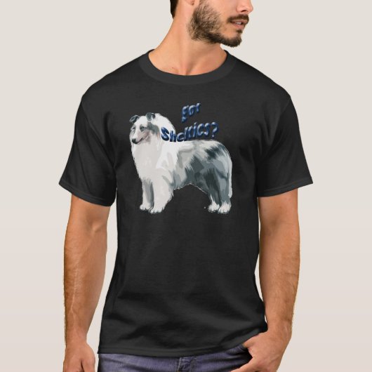 T-shirt Chien à feuilles bleues (Devant)