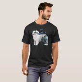 T-shirt Chien à feuilles bleues (Devant entier)