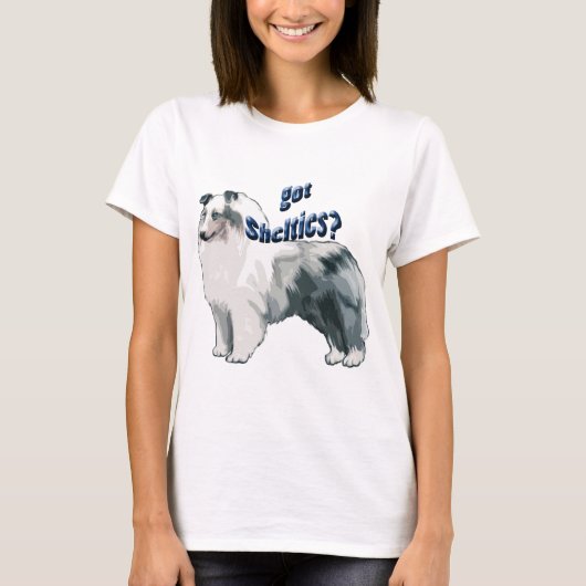 T-shirt Chien à feuilles bleues (Devant)