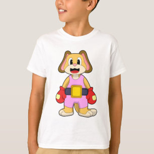 T-shirt Chien à la boxe avec gants de boxe