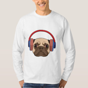 T-shirt Chien à la musique avec casque