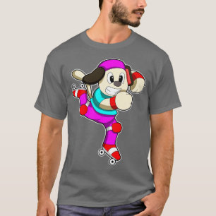 T-shirt Chien à Patinage en ligne avec Casquette Patinage 